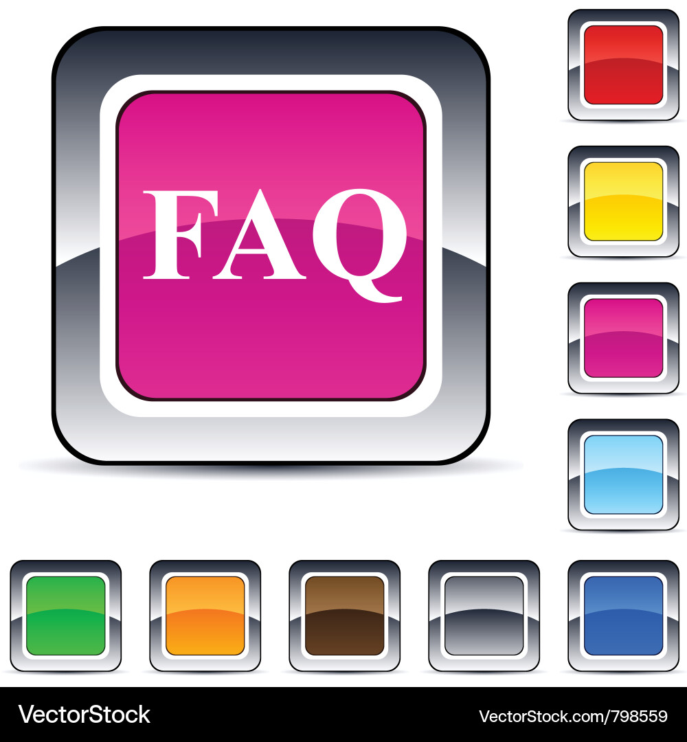 Faq square button Vector Image