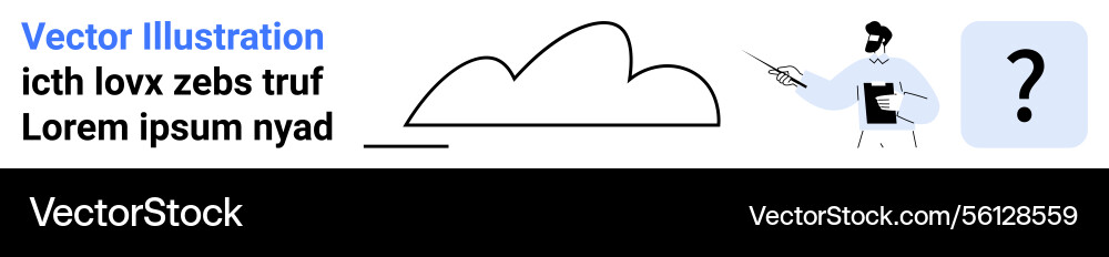 Man presenting abstract concepts with cloud shape Man presenting abstract concepts with cloud shape vector image