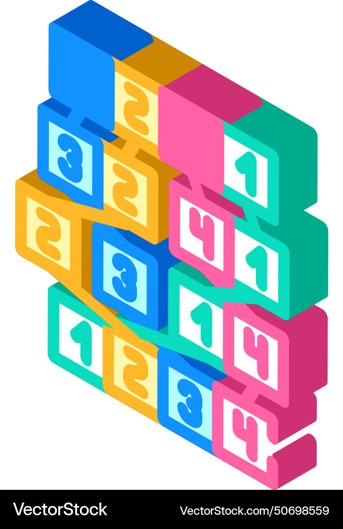 Mergesort Algorithmus isometrisches Symbol Mergesort Algorithmus isometrisches Symbol vektorbild