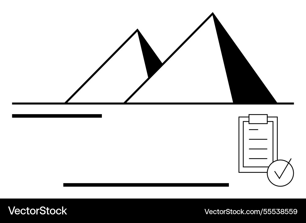 Minimalist pyramids with checklist for project Minimalist pyramids with checklist for project vector image