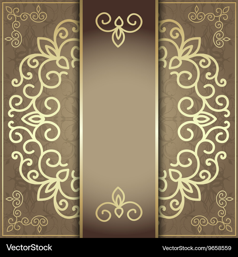 Stylish invitation card elegant golden design – Royalty-Free Vector |  VectorStock, image size:1000x1080