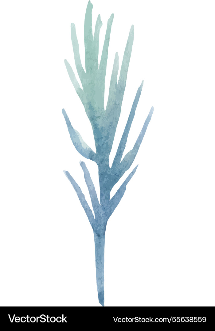 Watercolor painted flower leaf hand drawn Watercolor painted flower leaf hand drawn vector image