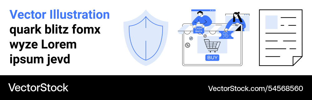Cybersecurity in online shopping with text Vector Image