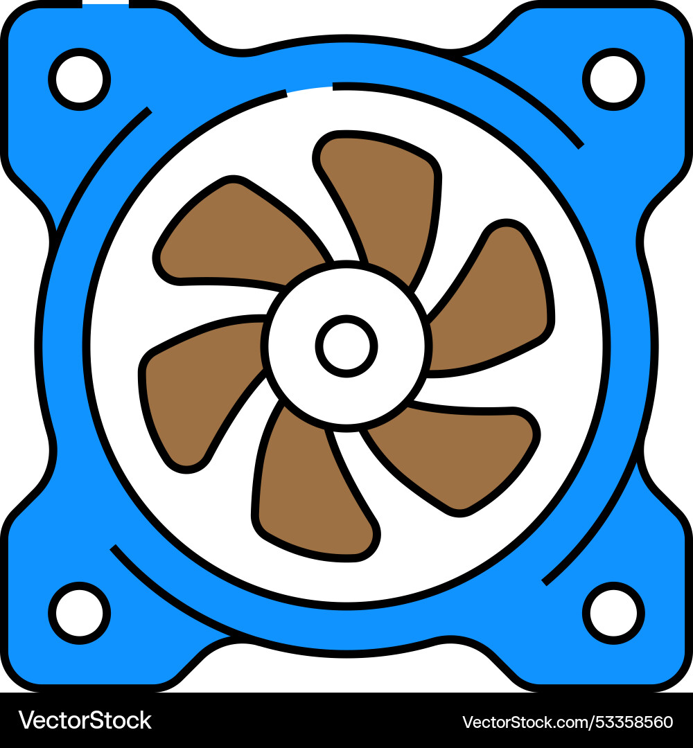 Fan computer part icon color Fan computer part icon color vector image