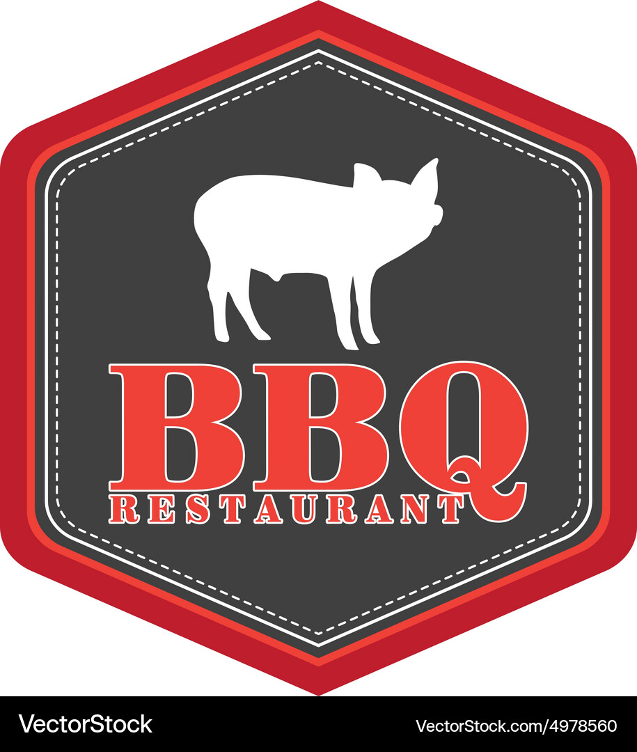 Isolated label with text and barbecue elements Vector Image