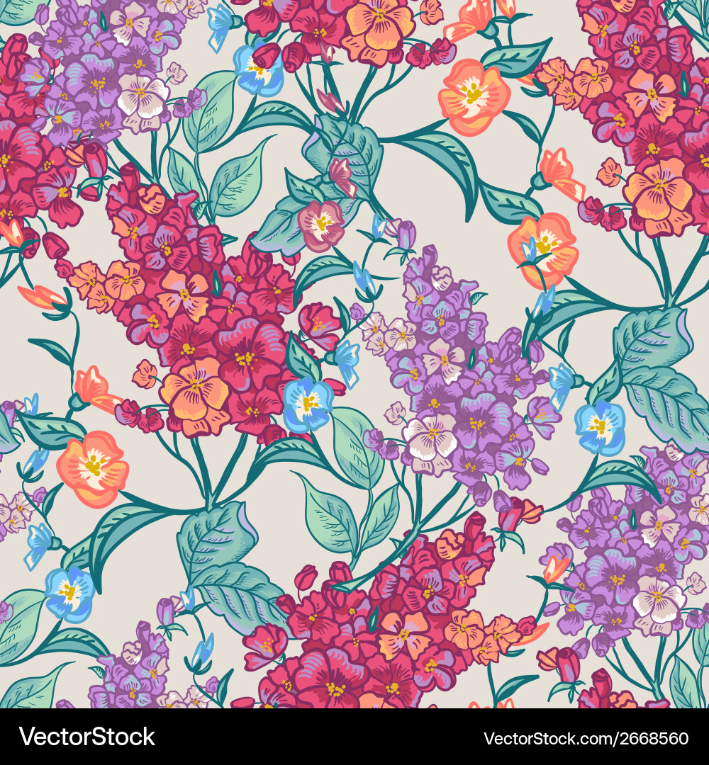 Seamless background with bouquets of wildflowers Vector Image
