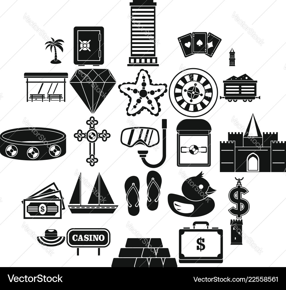 Abundance icons set simple style Vector Image