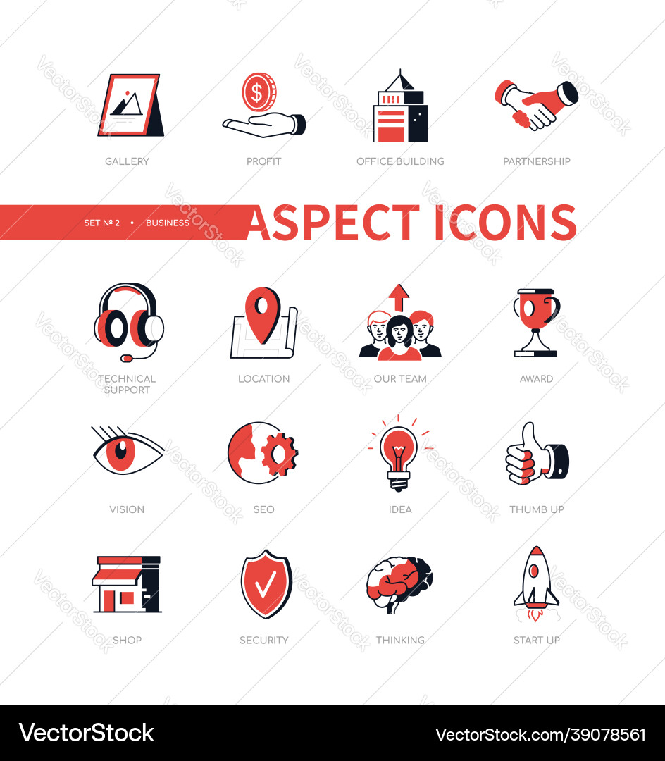 Business - modern line design style icon set vector image