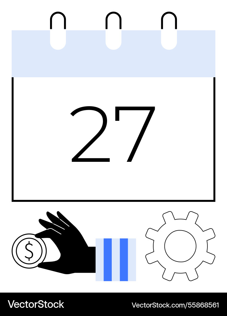 Calendar with date and icons representing Calendar with date and icons representing vector image
