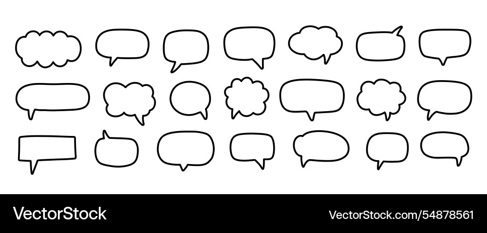 Chat speech bubble message text cloud shapes set Chat speech bubble message text cloud shapes set vector image