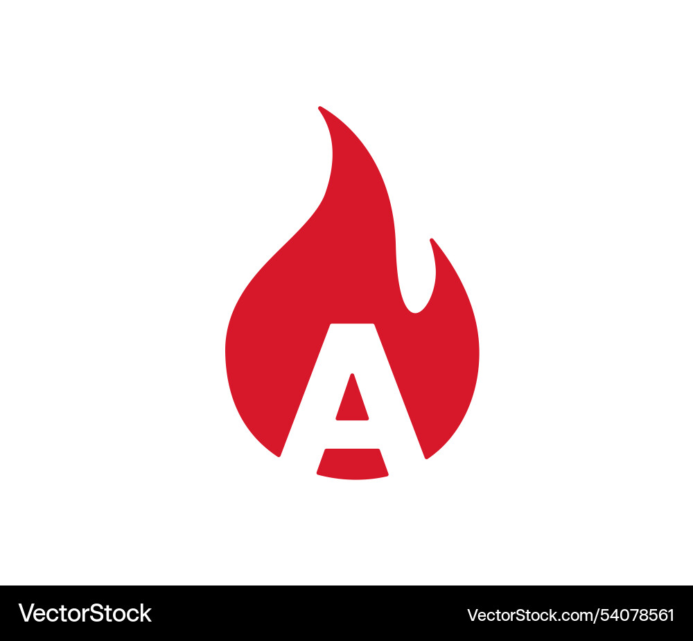 Creative letter a and fire logo icon symbol Vector Image