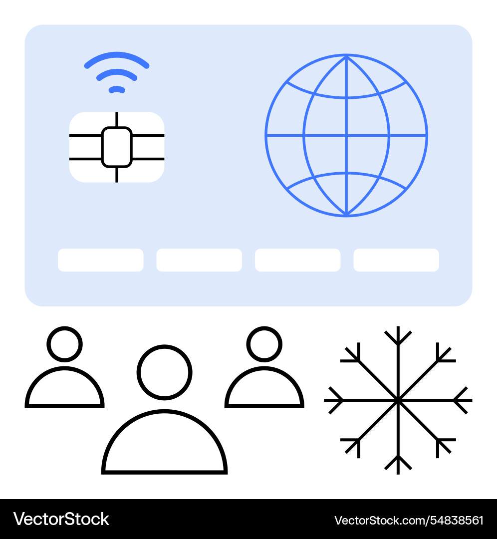 Digital card with chip global internet icon user Vector Image