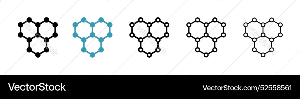 Graphene icon set on white background Royalty Free Vector