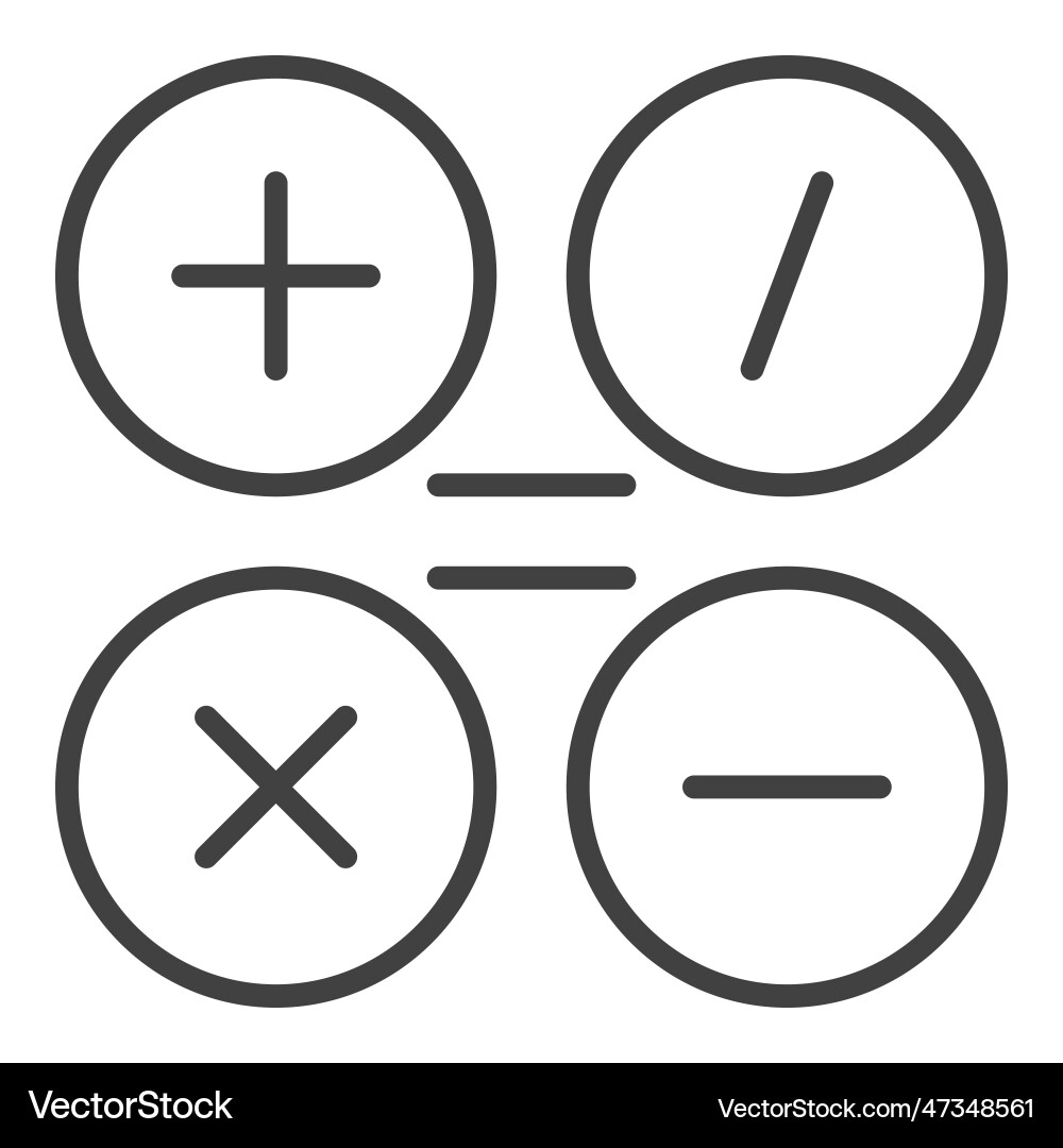 Grundlegende mathematische Symbole Mathematik Konzept linear Grundlegende mathematische Symbole Mathematik Konzept linear vektorbild