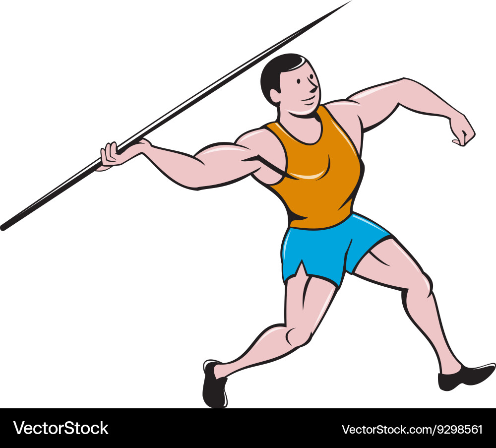 Javelin throw track and field cartoon vector image