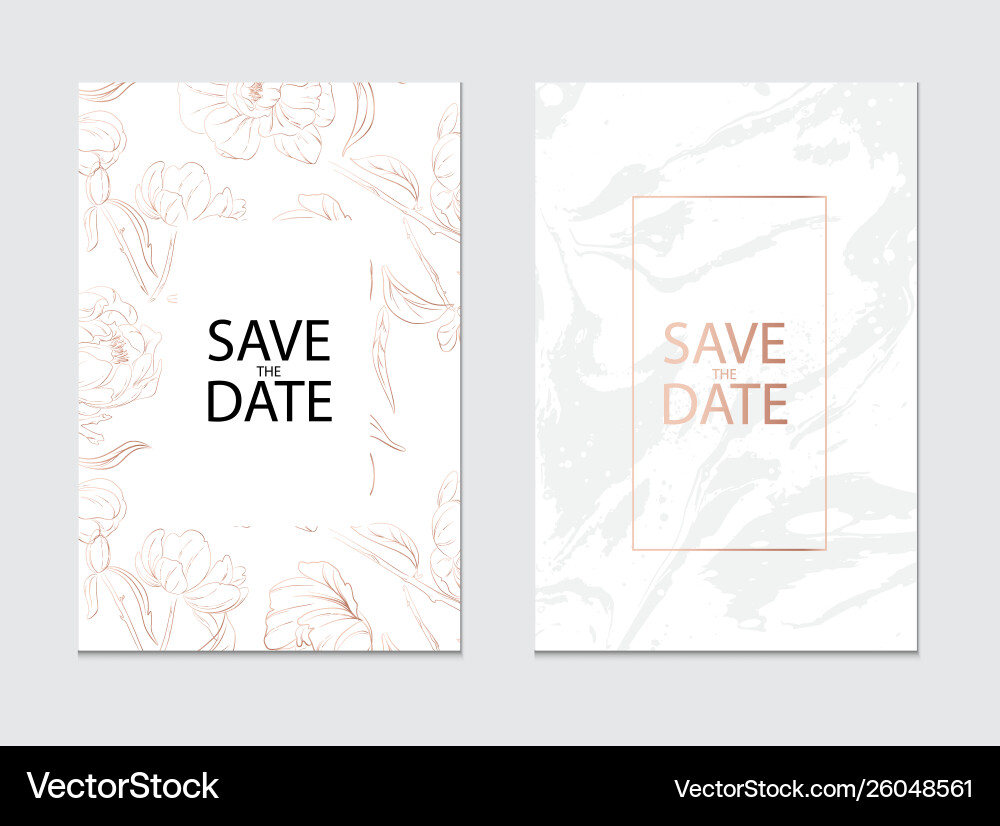 Marble Grey Wedding Card - Business Card vector image