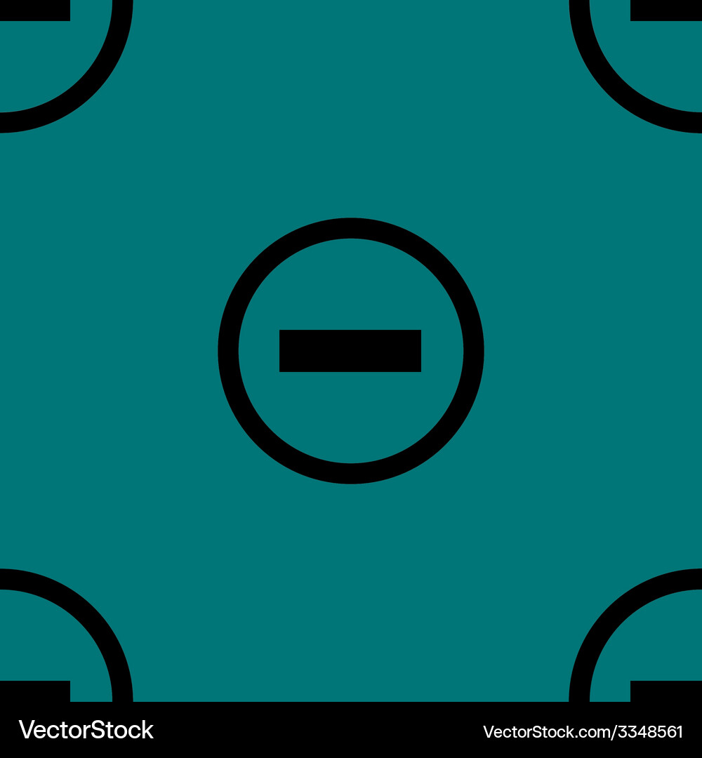 Minus web icon flat design seamless pattern Vector Image