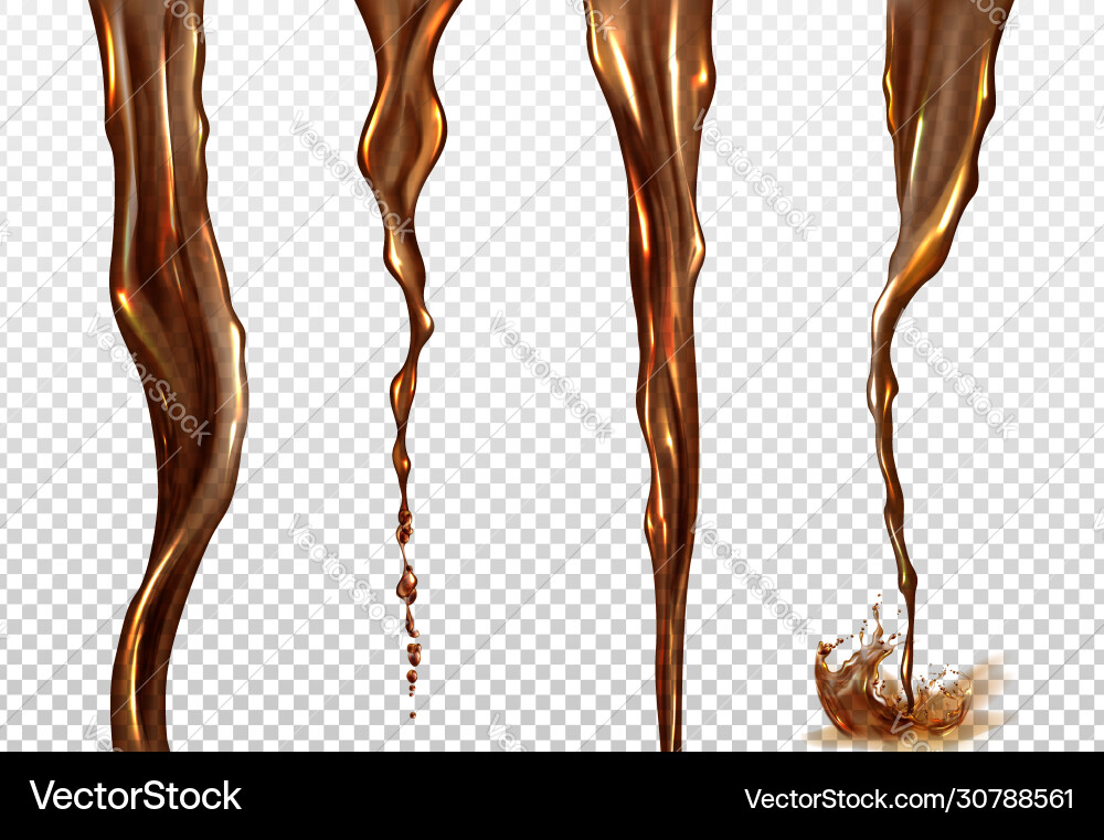 Realistic splash and stream cola Realistic splash and stream cola vector image