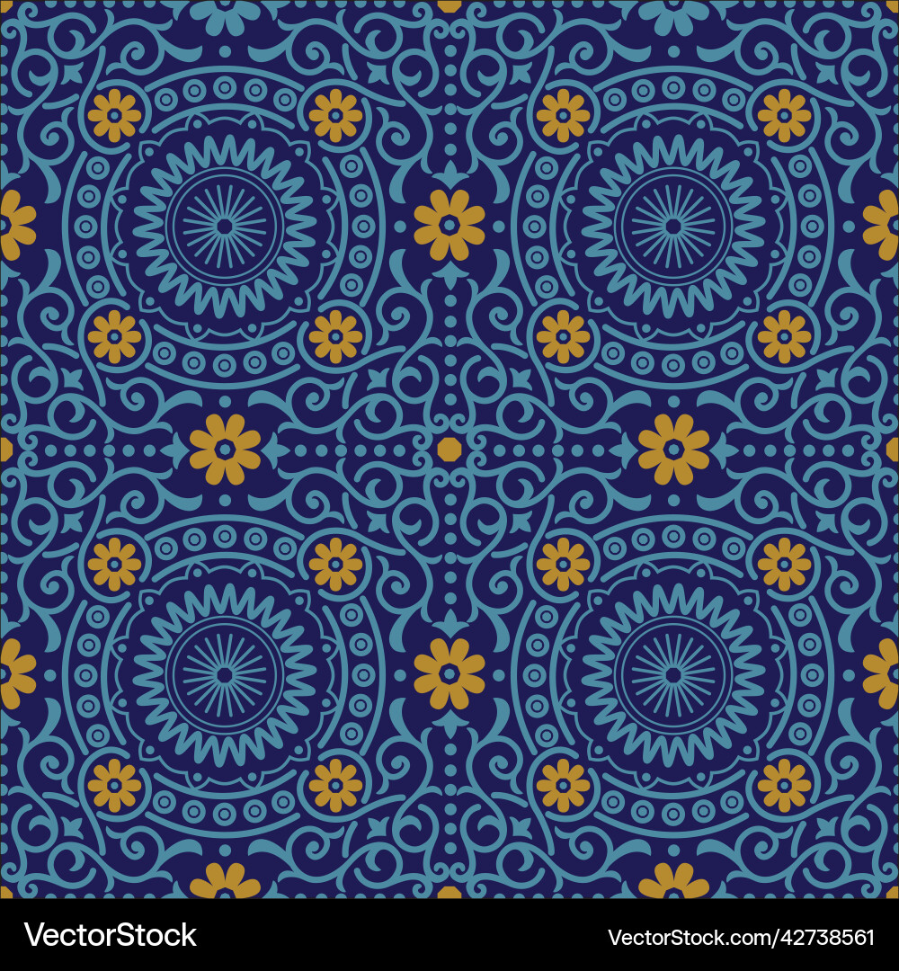 Santorini medallion diamond tiles seamless Vector Image