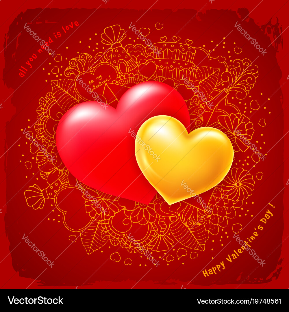 Two hearts Royalty Free Vector Image - VectorStock