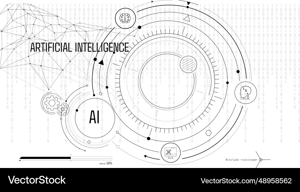 Artificial intelligence computing technology Artificial intelligence computing technology vector image
