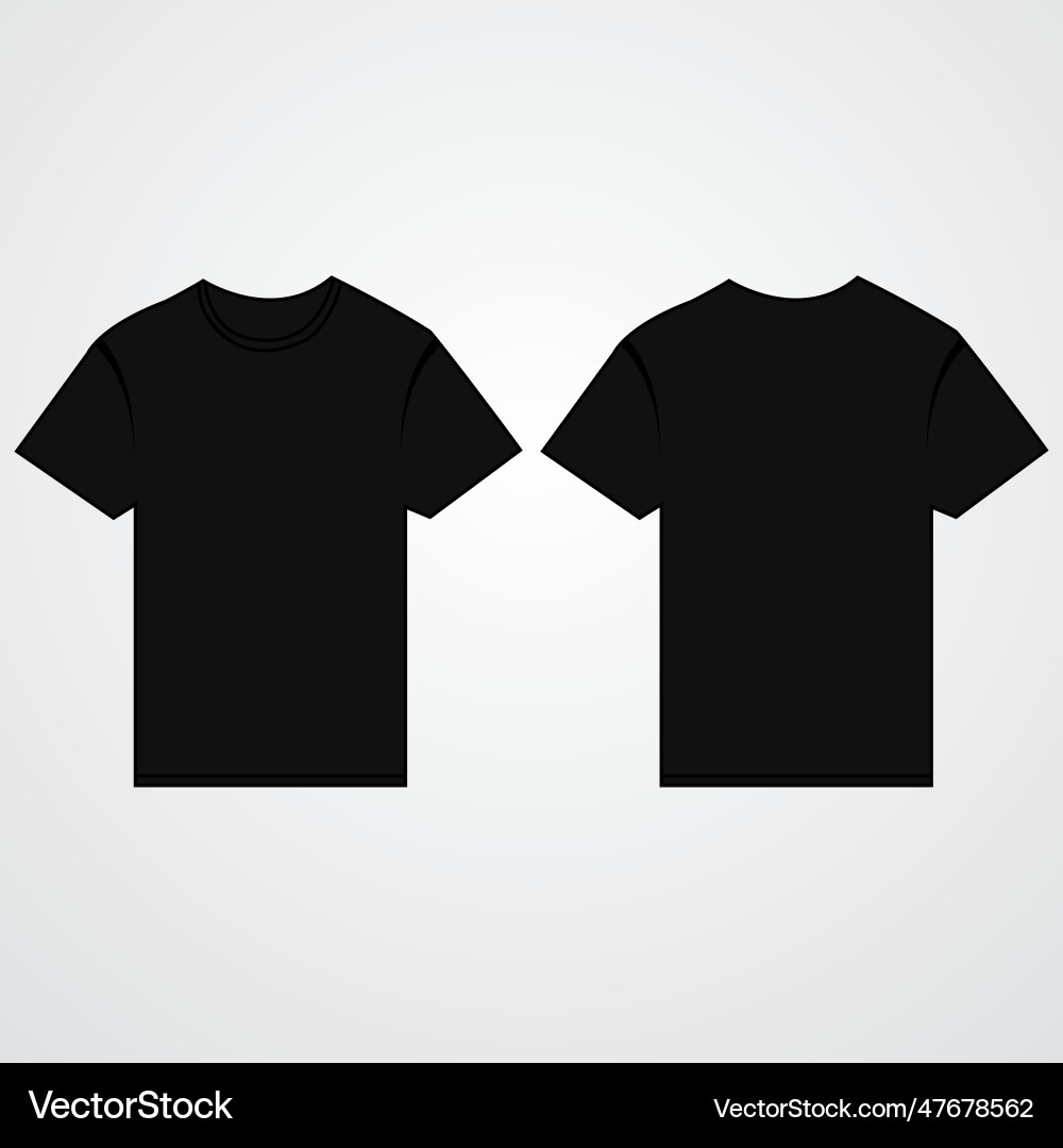 Black T-Shirt Template Vector Image