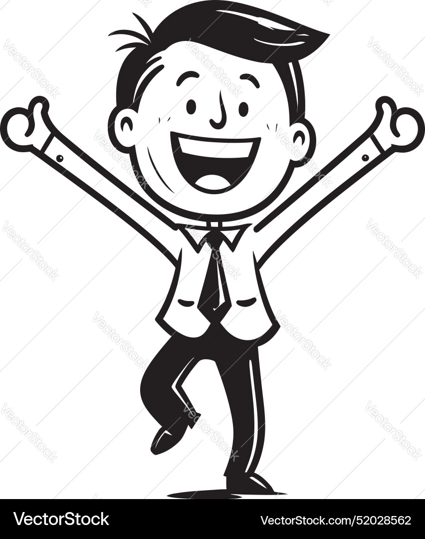 Delighted entrepreneur graphic of happy Delighted entrepreneur graphic of happy vector image