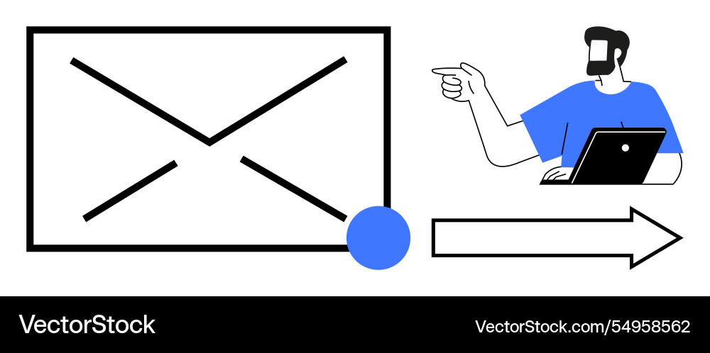 Digital communication concept with mail envelope Vector Image