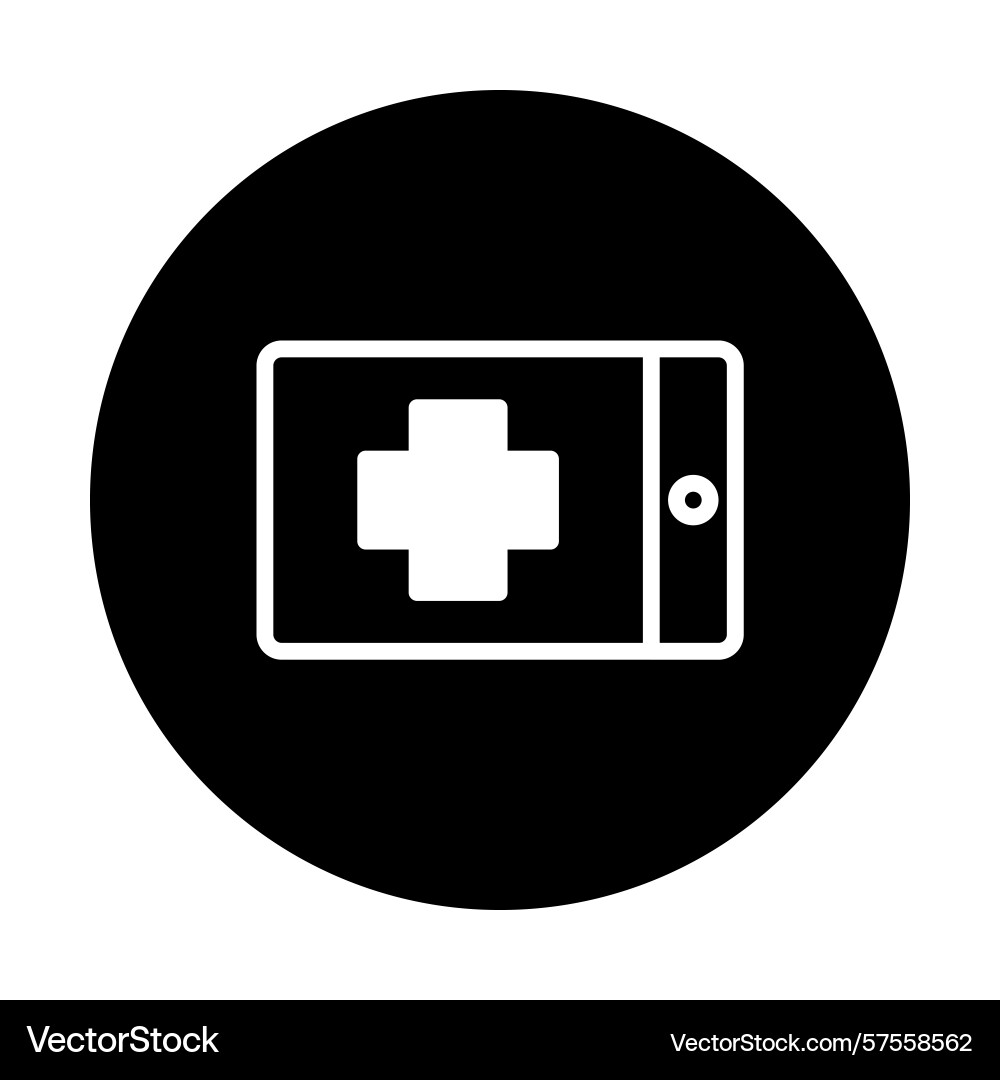 Digital healthcare solution icon displaying cross Vector Image