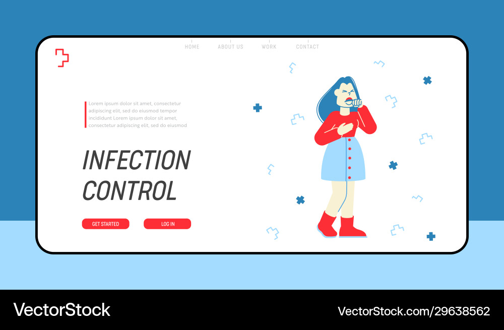 Flu and sickness website landing page diseased Flu and sickness website landing page diseased vector image