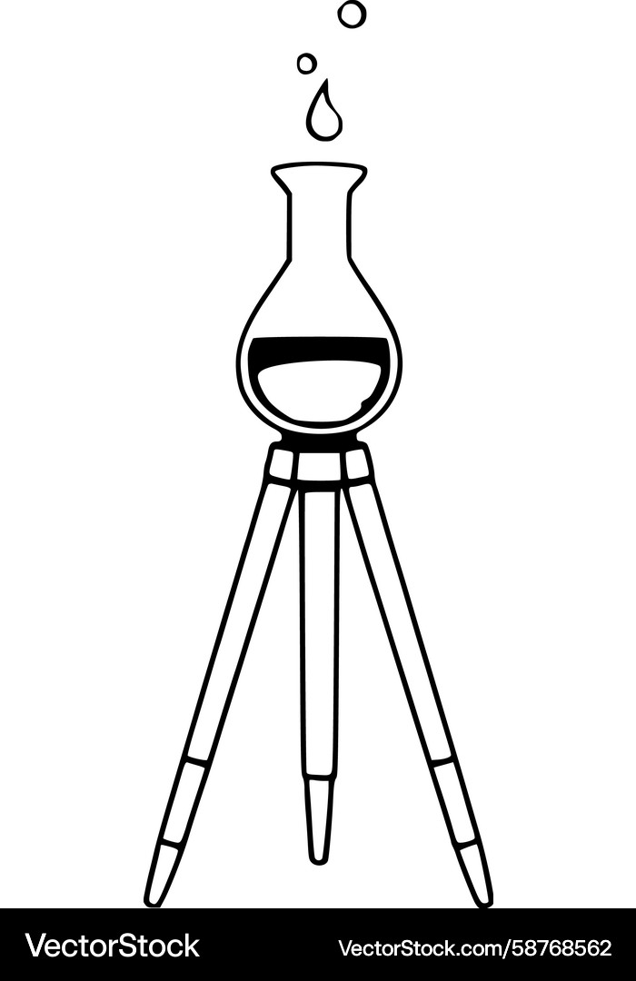 Laboratory Flask in Tripod Stand Vector Image