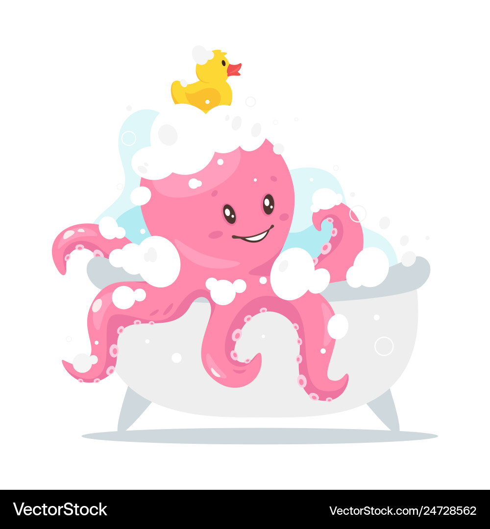 Octopus Cartoon Stil Baby Charakter Octopus Cartoon Stil Baby Charakter vektorbild