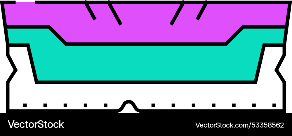 Ram computer part icon color Ram computer part icon color vector image