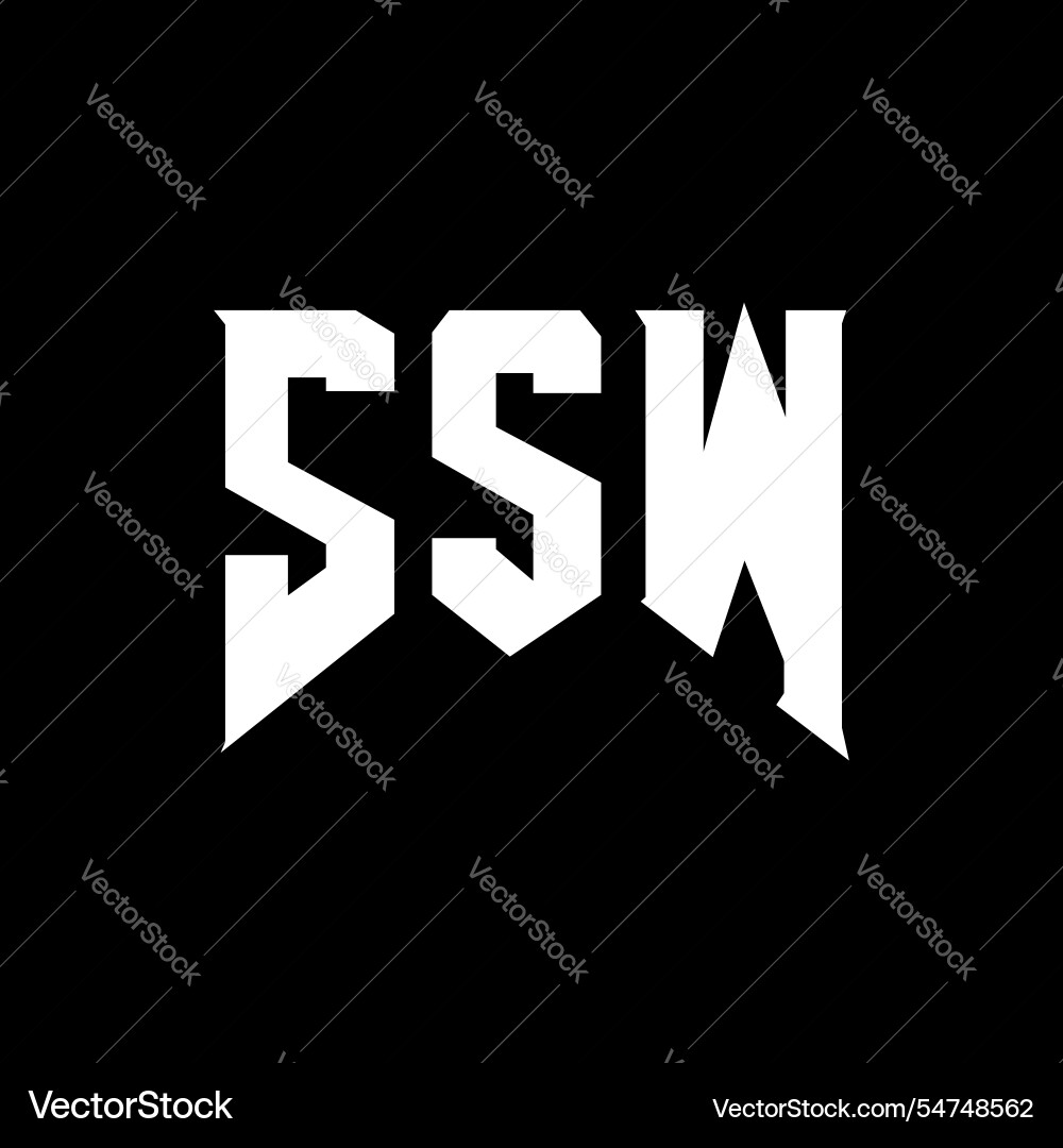 Ssw Letter Logo Design für Technologieunternehmen