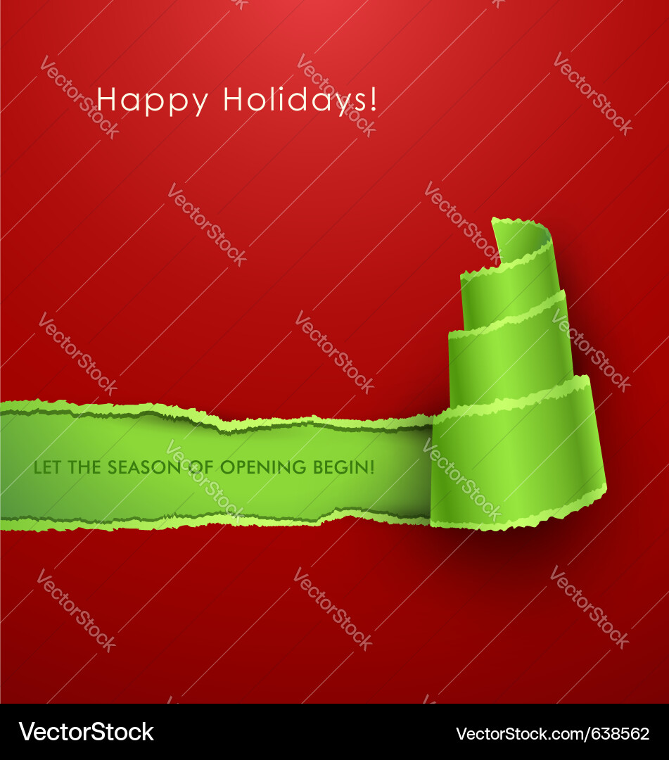Torn Paper Christmas Tree vector image
