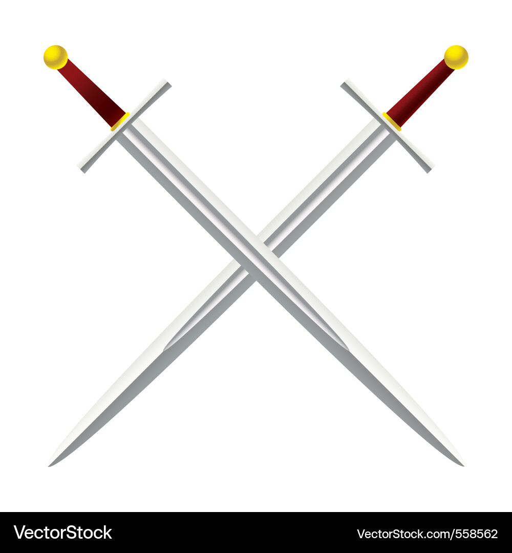 Two Medieval Swords Royalty Free Vector Image - VectorStock
