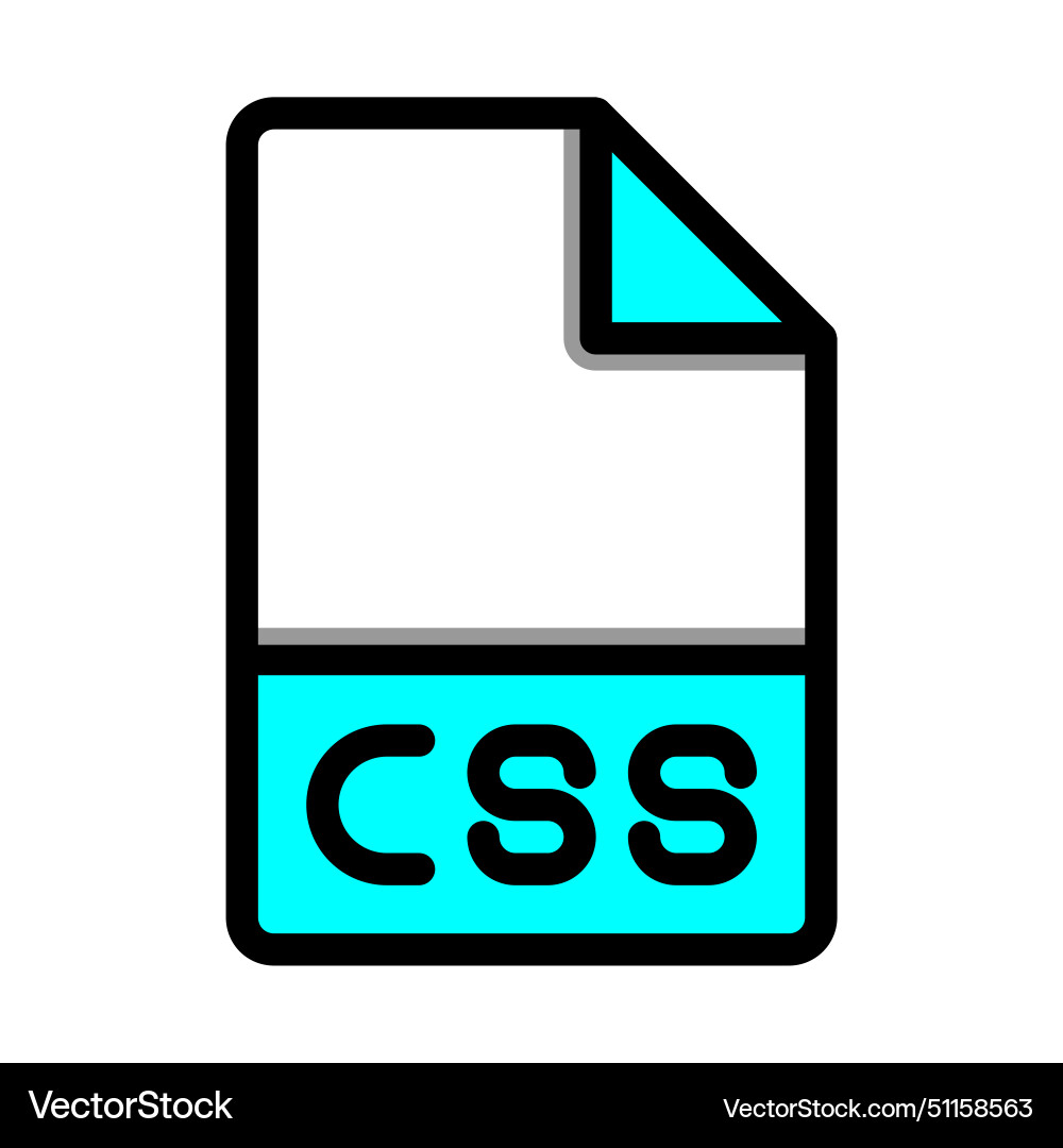 Css file type format icon extension document Css file type format icon extension document vector image