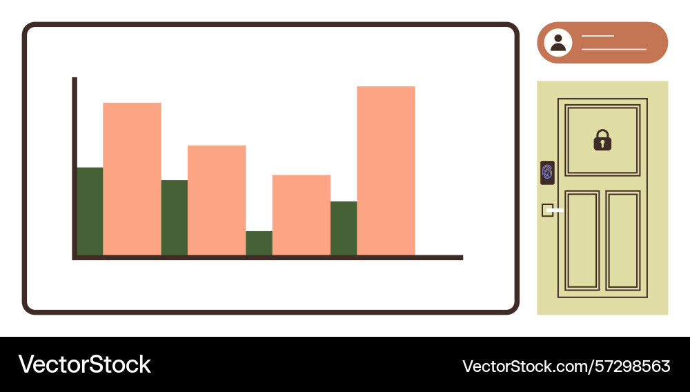 Data privacy and secure access concepts with bar Data privacy and secure access concepts with bar vector image