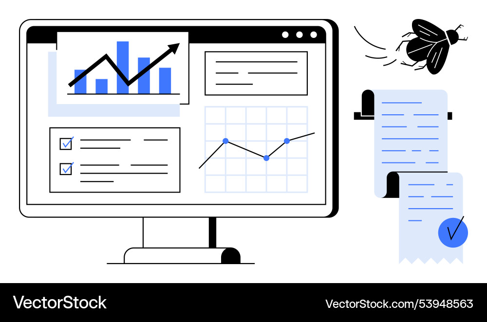 Digital analytics dashboard with charts graphs vector image