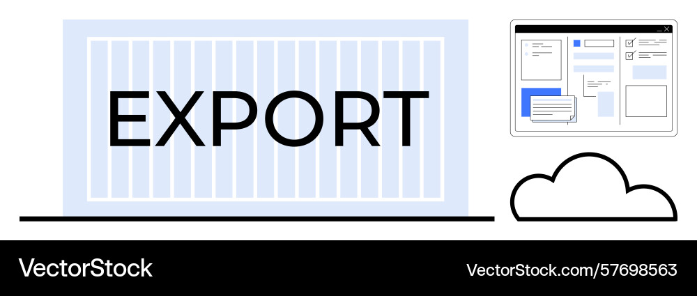 Export process with digital tools and cloud-based Export process with digital tools and cloud-based vector image