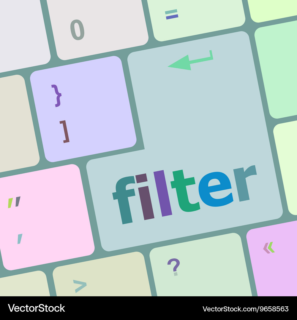 Filter button on computer pc keyboard key Vector Image