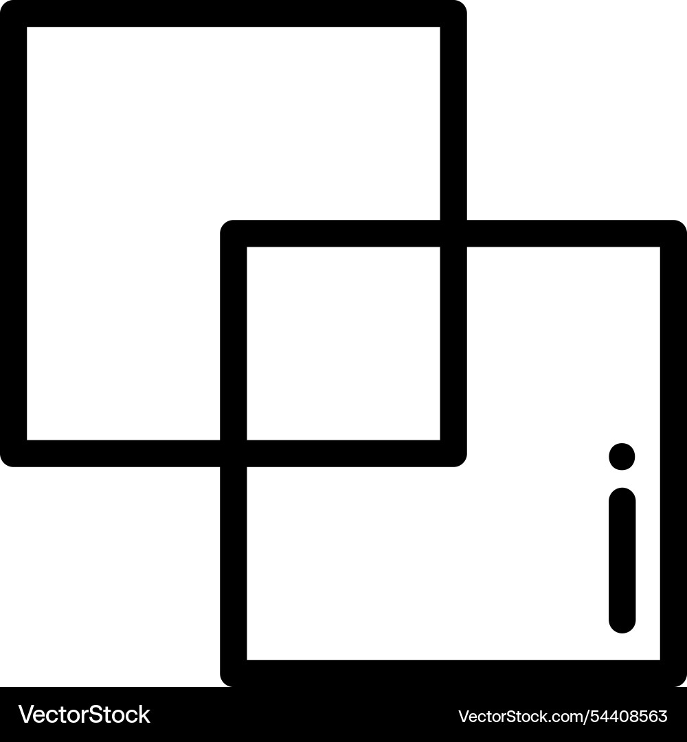 Intersection icon thin linear style design Intersection icon thin linear style design vector image