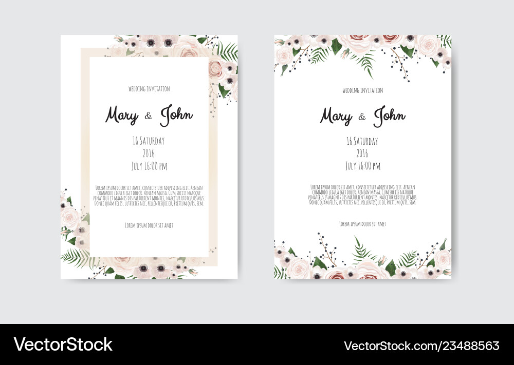 Invitation with handmade floral elements Invitation with handmade floral elements vector image