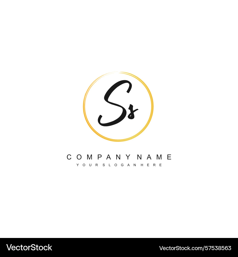 Minimal signature logo design with ss initials Vector Image