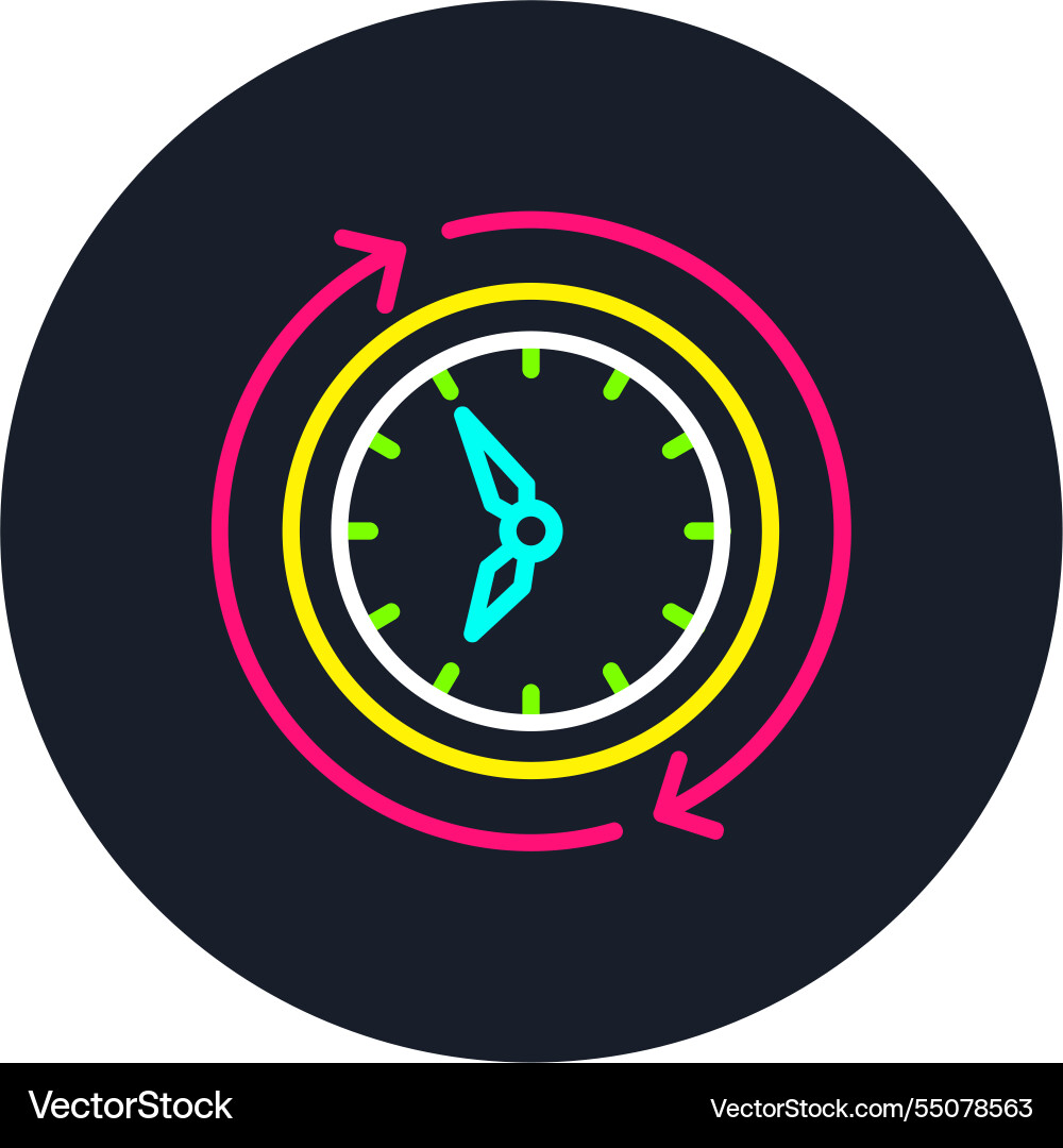 Queue line multi color icon Vector Image