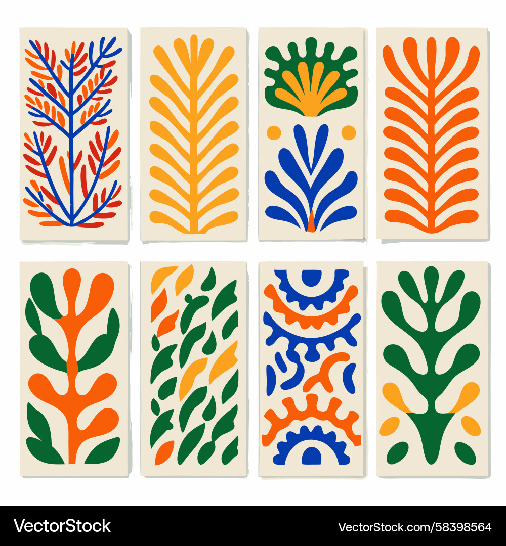 Abstract Botanical Patterns Vector Image
