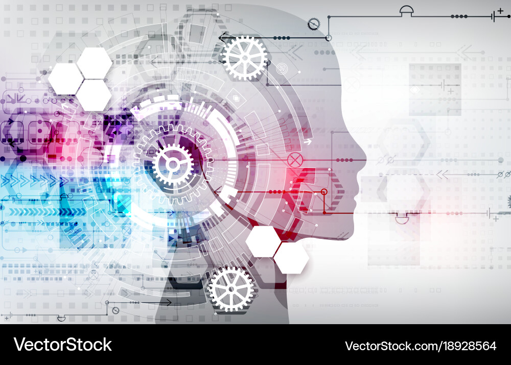 Artificial Intelligence Brain Network Vector Image