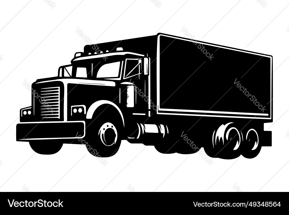 Big truck silhouette logo template Royalty Free Vector Image