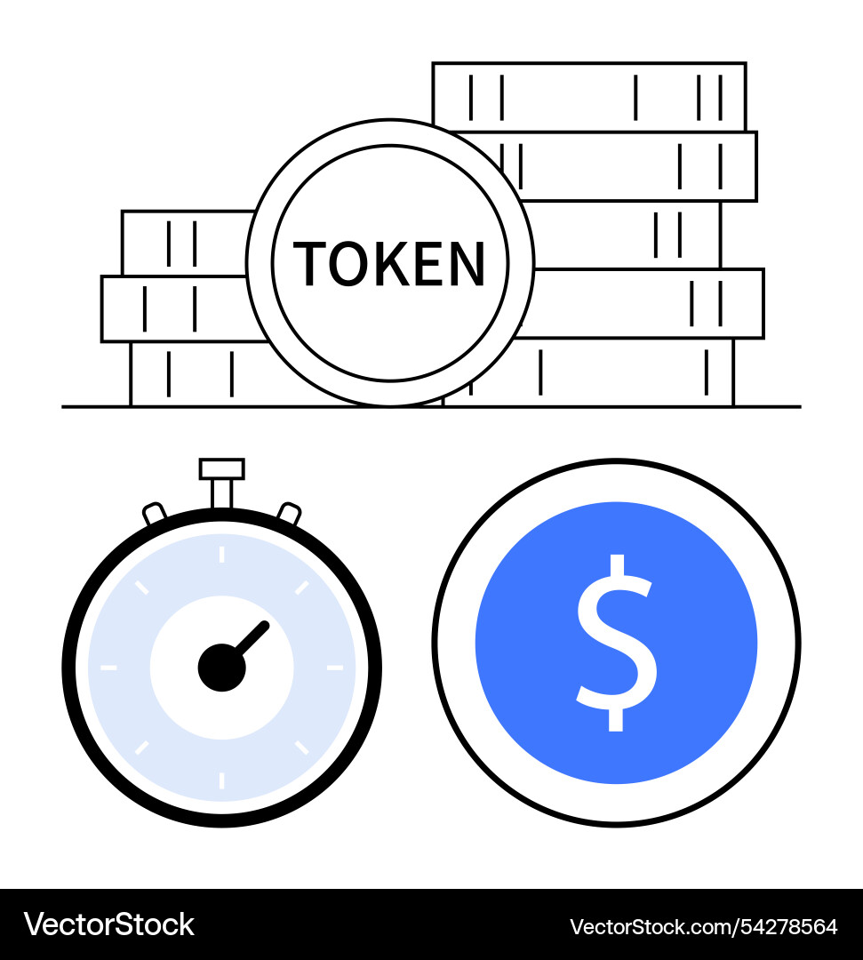Cryptocurrency tokens investment timer – Royalty-Free Vector | VectorStock