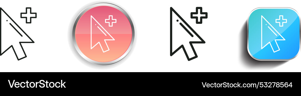 Cursor icon thin linear regular and button style vector image